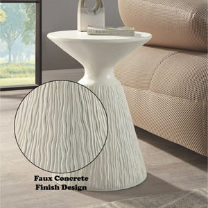 Duane Fiber Concrete Accent Table - White