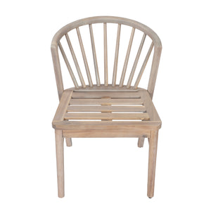 Outdoor Dining Chairs Set of 2 with Acacia Wood and Cream Washable Cushions