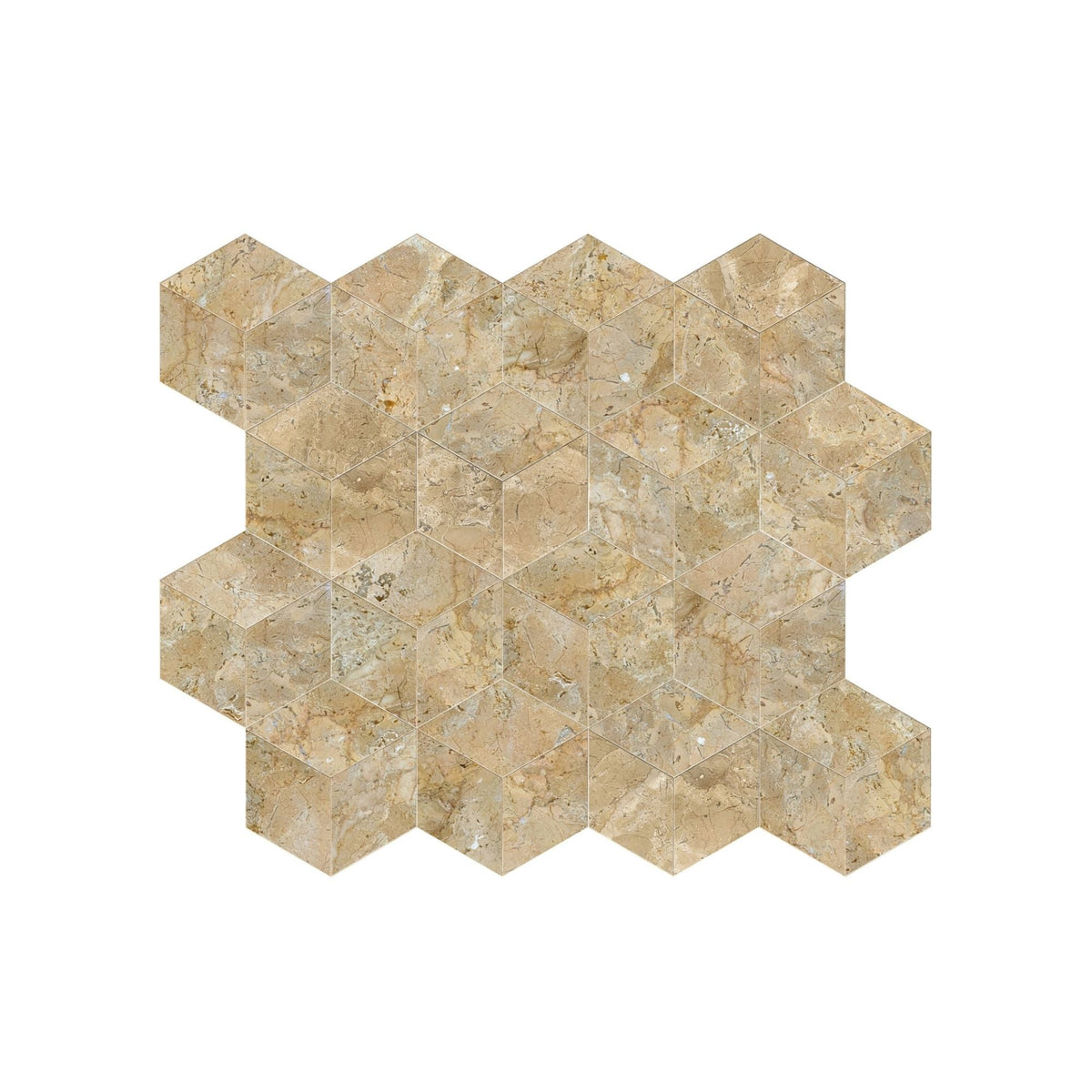Hexagon Natural Marble Polished Tile For Wall And Floor (Set of 12)