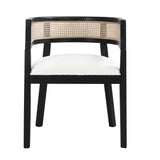 Barrel Dining Chair with Rattan Back, Set of 2