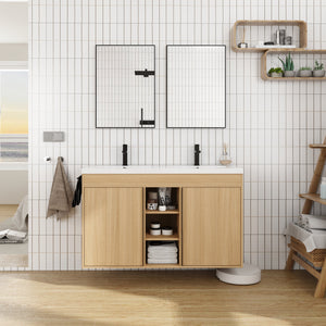 48" Freestanding Bathroom Vanity With Resin Double Sink