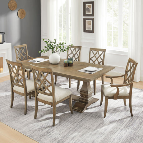 Daniella 7-Piece Modern Extendable Solid Wood Dining Set