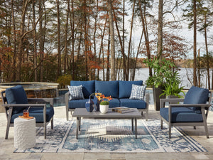 Gali - Sofa / Chairs / Table Set (Set of 4) - Gray / Blue