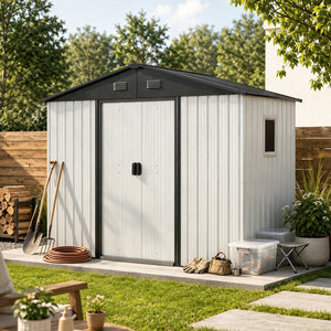 8ft x 4ft Outdoor Metal Storage Shed with Window