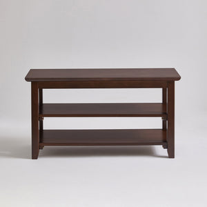 2-Tier Solid Wood Shoe Bench