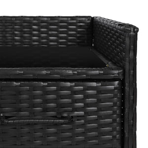 K&K 47.5"W Wicker Outdoor Storage Cabinet with Tempered Glass Desktop