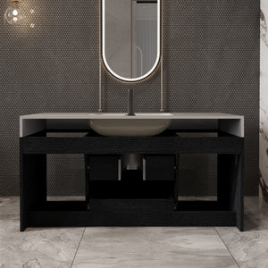 39.4 Inches Single Contemporary Floating Bathroom Vanity