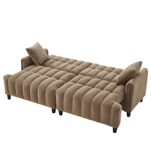 83'' Futon Sofa Bed with Adjustable Backrest and 2 Pillows