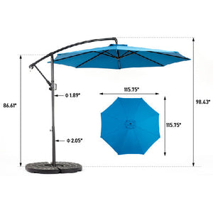 10ft Offset Hanging Market Patio Umbrella with Easy Tilt Adjustment