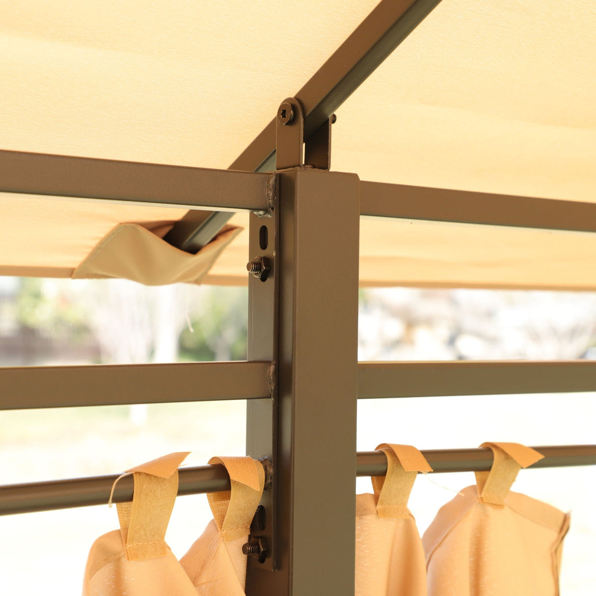 Outdoor Patio Gazebo Tent With Ventilated Double Roof And Sidewall