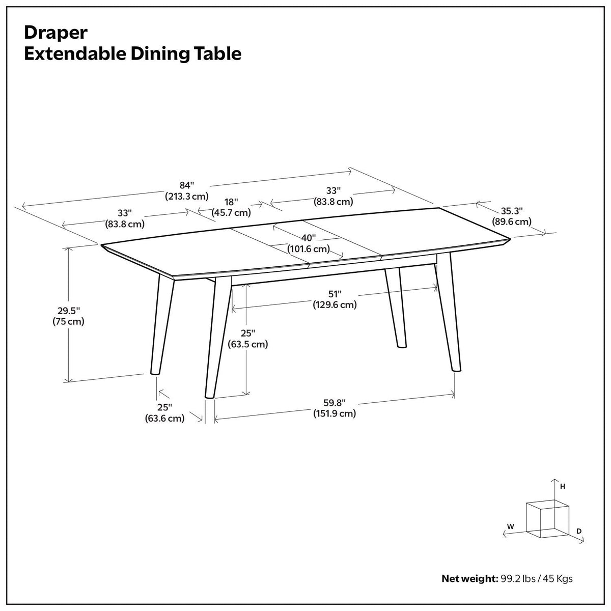 Rectangular Dining Table with Durable Solid Rubberwood Construction - Brown