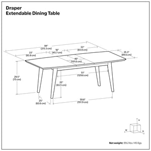 Rectangular Dining Table with Durable Solid Rubberwood Construction - Brown