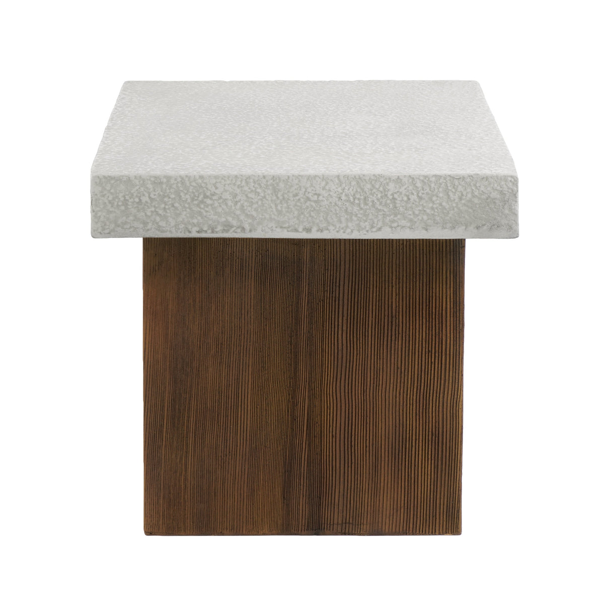 MGO Square Side Table with Faux Stone Top and Wood Frame
