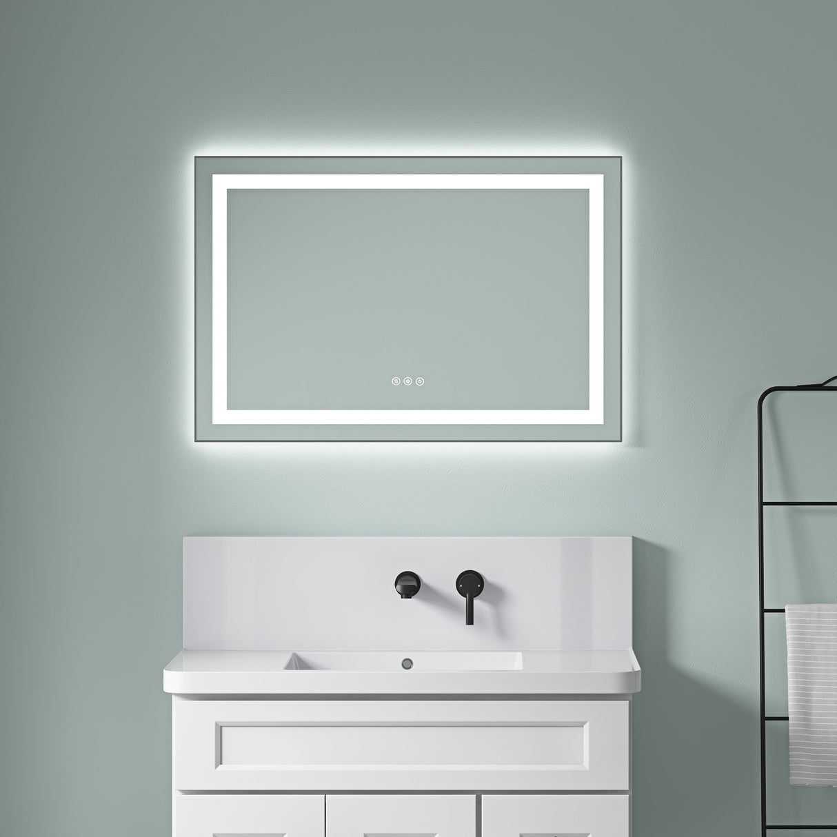 36" x 24" LED Bathroom Mirror with Front and Backlight