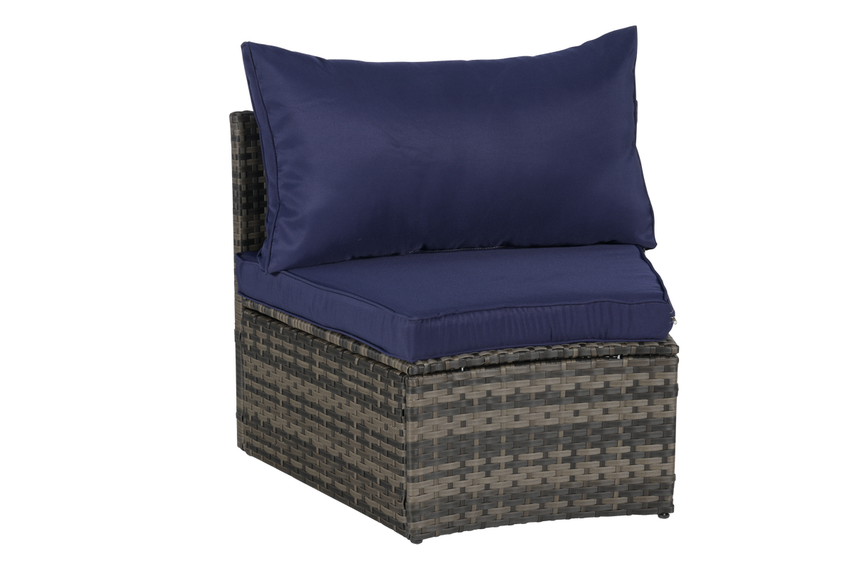 Outdoor Patio Furniture 11-Piece Half-Moon Sectional Round Patio Furniture Set