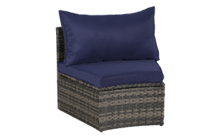 Outdoor Patio Furniture 11-Piece Half-Moon Sectional Round Patio Furniture Set