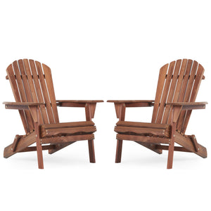 Lounge Patio Chair For Garden Outdoor Wooden Folding Adirondack Chair (Set of 2) Solid Cedar Wood Lounge Patio Chair For Garden