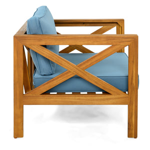 Outdoor Acacia Wood Club Wooden Armchair Set of 4