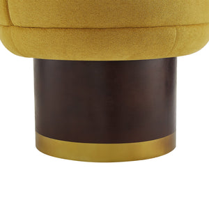 Round Swivel Accent Chair With Ergonomic Backrest For Living Room