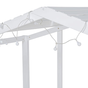 Loft House Bed With Ladder And Slide, With board And Light Strip On The Roof