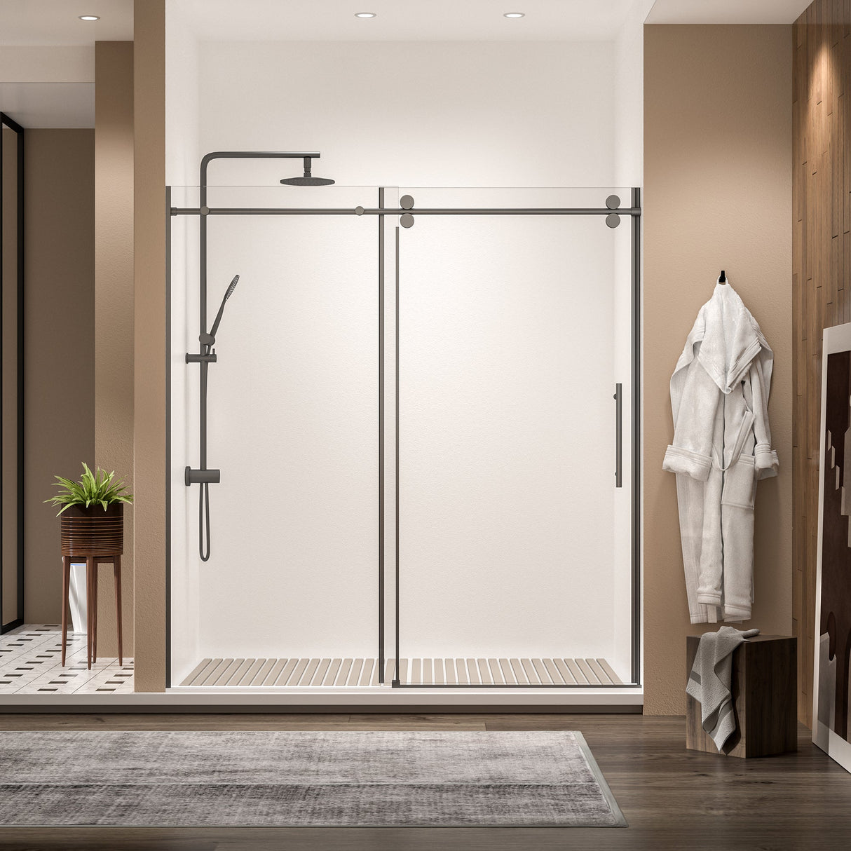 Frameless Single Sliding Shower Door