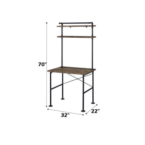 Ensata - Rustic Writing Desk - Black / Oak