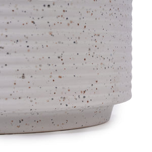 2 Pieces Ceramic Flowerpot, Modern Planter for Patio, Garden or Windowsills - Milk White