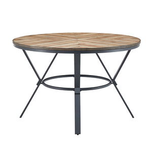 Contemporary Indoor Dining Set With Metal Legs, Birch, And Metal - Black / Natural