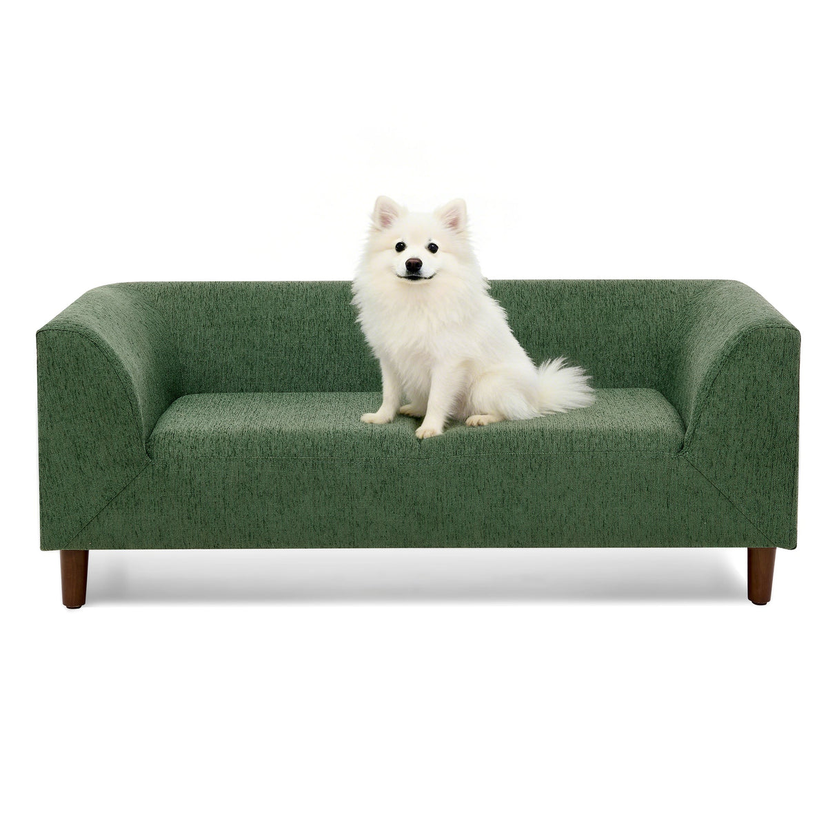 Pet Sofa with Backrest and Armrests - Modern Olive