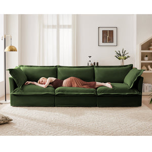Modern Slipcovered 3-Seater Sofa with Chenille Fabric