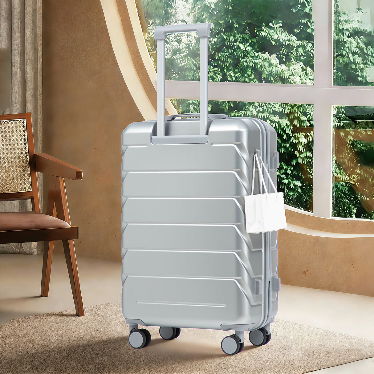 28 Inch ABS Hard Shell Large Travel Checked Luggage - Silver