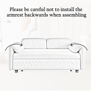 Sofa, Dual Purpose Lounge With Retractable Queen Size Bed