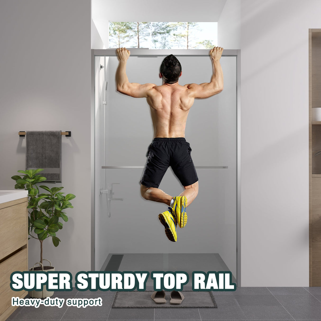 Premium Aluminum Frame Double Sliding Shower Door