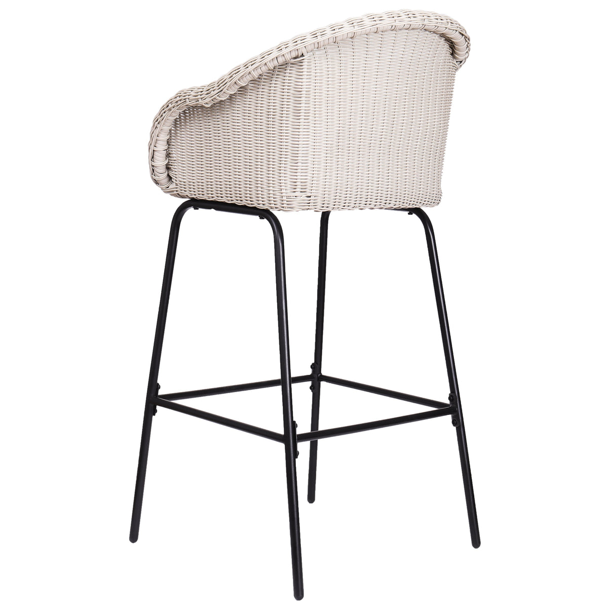 Ladd Outdoor Metal Wicker Barstool Set of 2