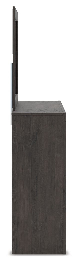 Fraluna - Dresser And Mirror - Charcoal