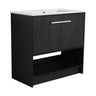 Modern Bathroom Vanity With Ceramic Sink, Freestanding Cabinet, Soft Closing Doors