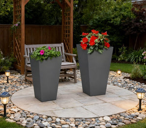 Durable & Stackable Plant Pot, 2-Pack Outdoor Planter Set