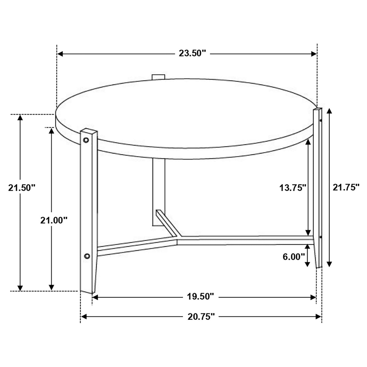 Myranda - Round Side Table - White / Black