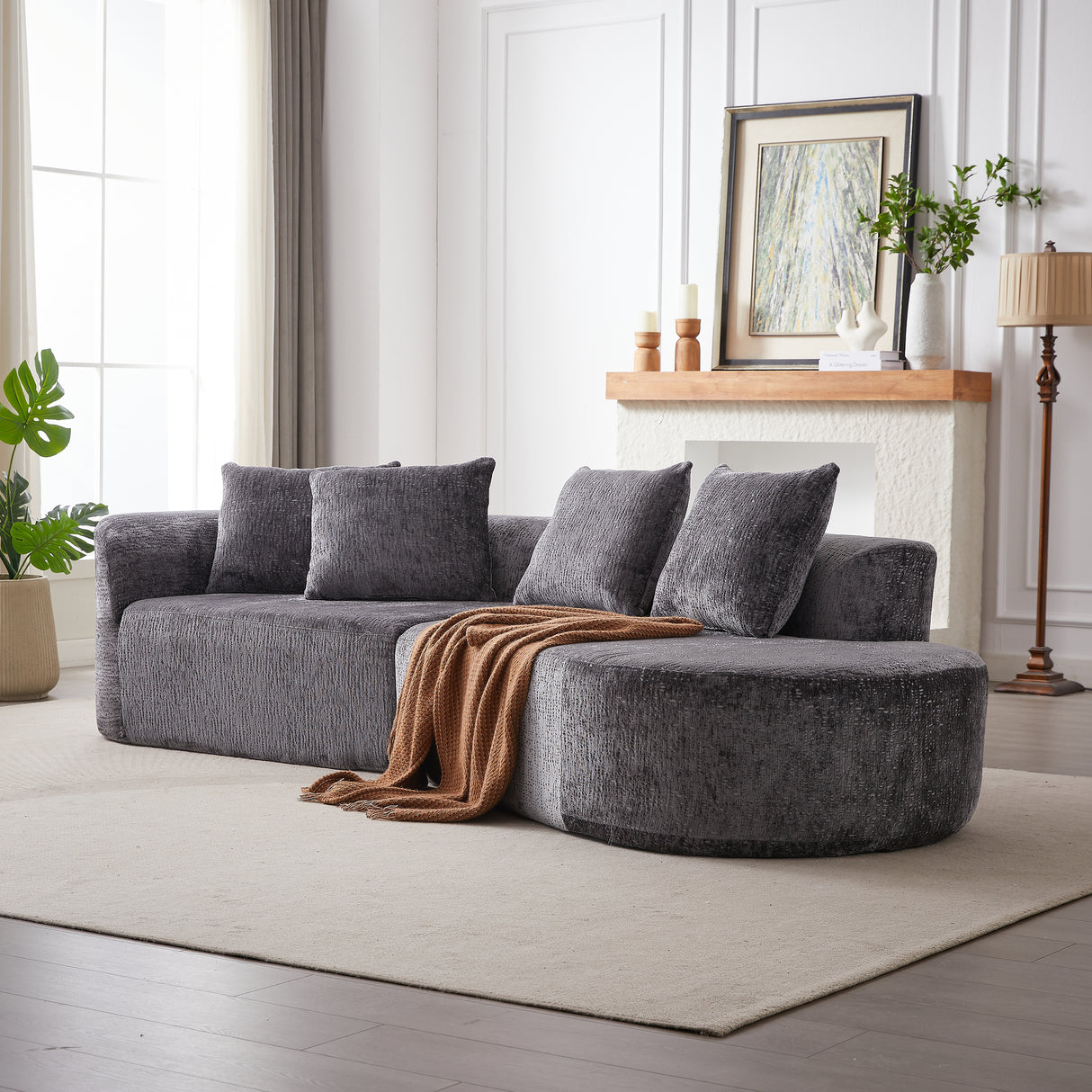 Luxurious Chenille Sectional Sofa