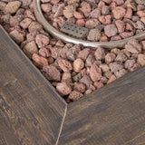 Anchorage 32'' Wood Square MGO Fire Pit Brown - 40,000 BTU