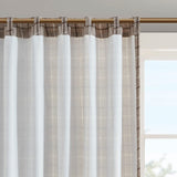 Plaid rod pocket and back tab curtain panel with fleece lining