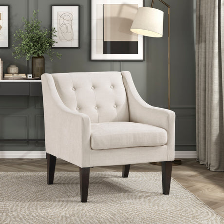 Contemporary Button Tufted Accent Chair