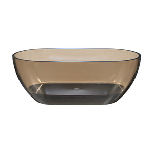 59 Inch Small-Size Resin Oval Freestanding Bathtub