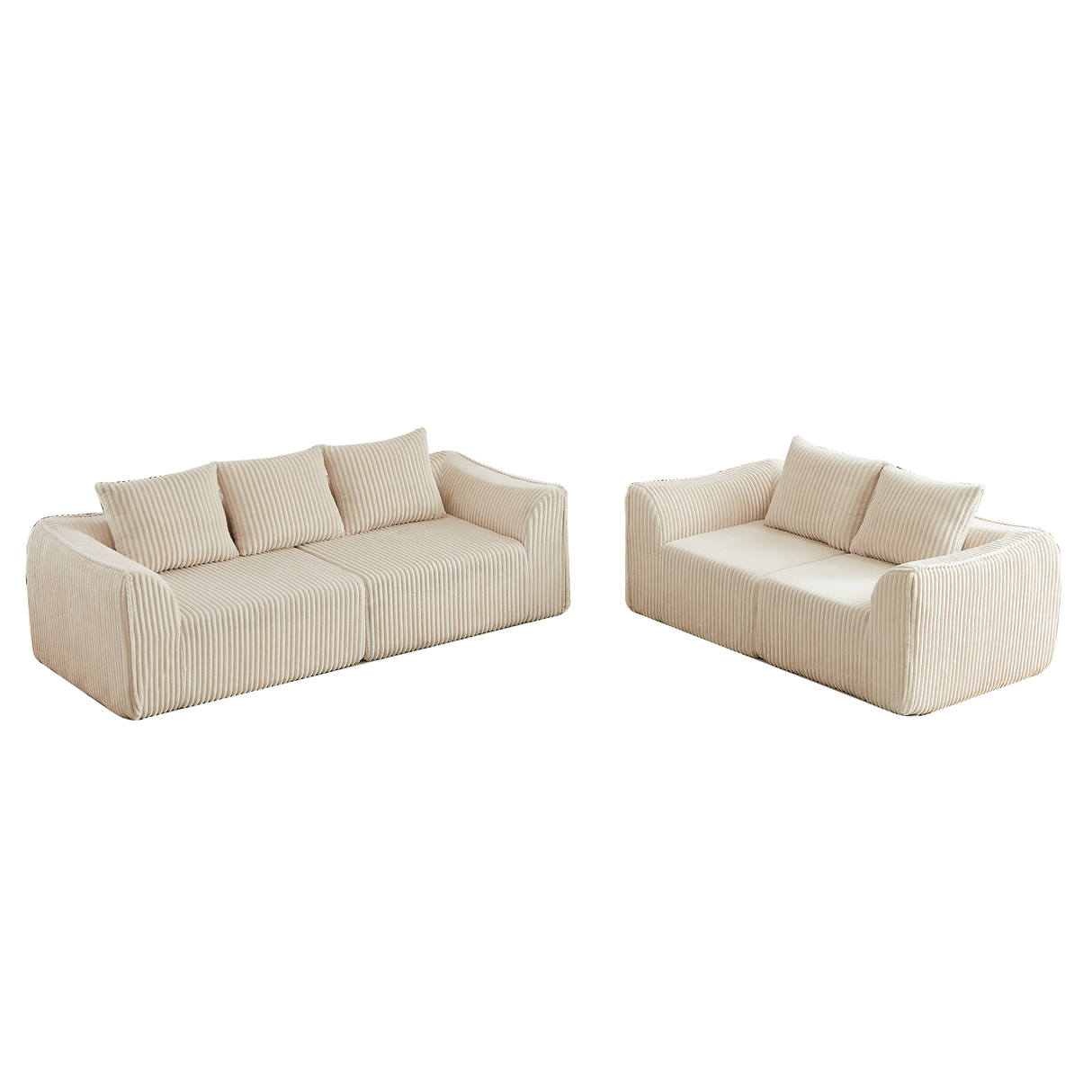 Minimalist 3+2 Seater Corduroy Sofa Set