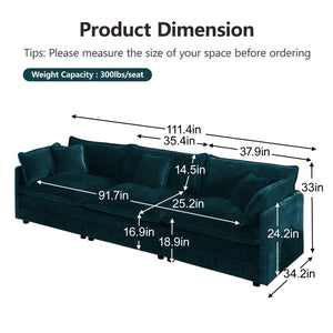 Modern 3 Piece Sofa Couch Set