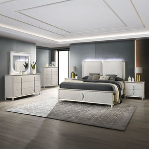 Laveda - Mirror With LED - Pearl White