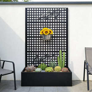 Metal Planter Box with Trellis