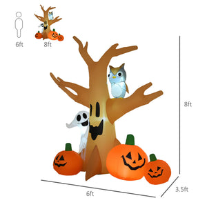 HOMCOM 7.5' Tall Lighted Halloween Inflatable Yard Decoration