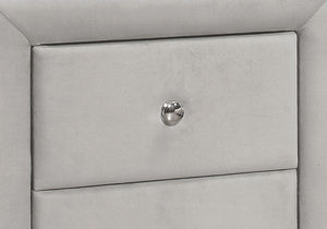 Nightstand with Storage Drawer, Upholstered, Transitional