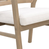 Wooden Frame Dining Chair with Rattan Back, Set of 2